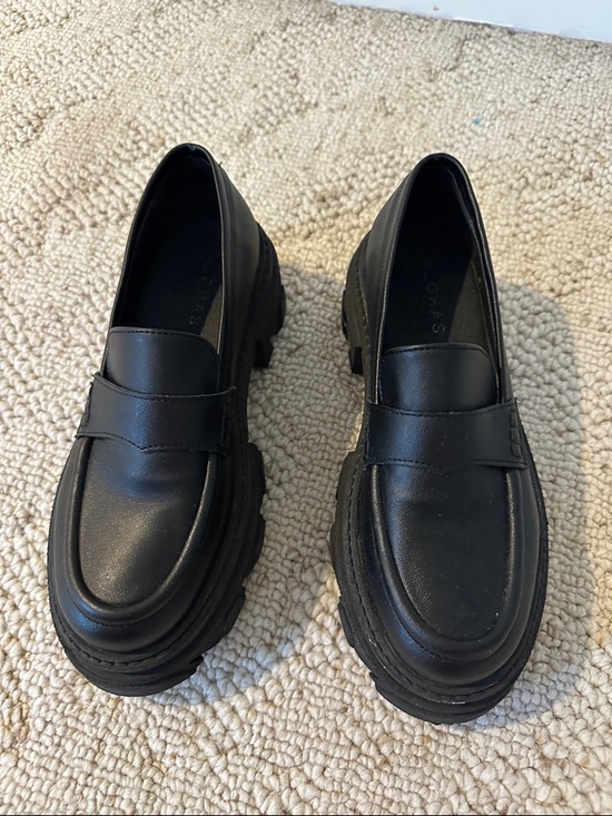 ALOHAS Shoes - ALOHAS Black Platform Penny Loafers
